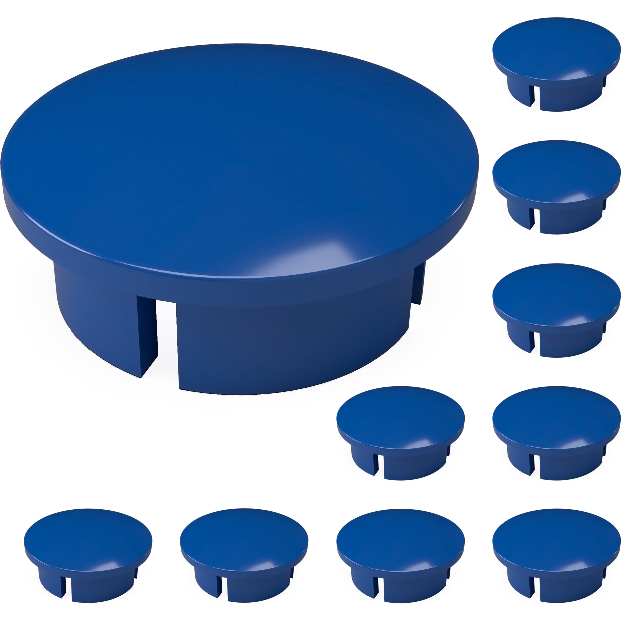 FORMUFIT F001IDC-BL-10 PVC Internal Domed End Cap, Furniture Grade, 1 in. Size, Blue, 10-Pack