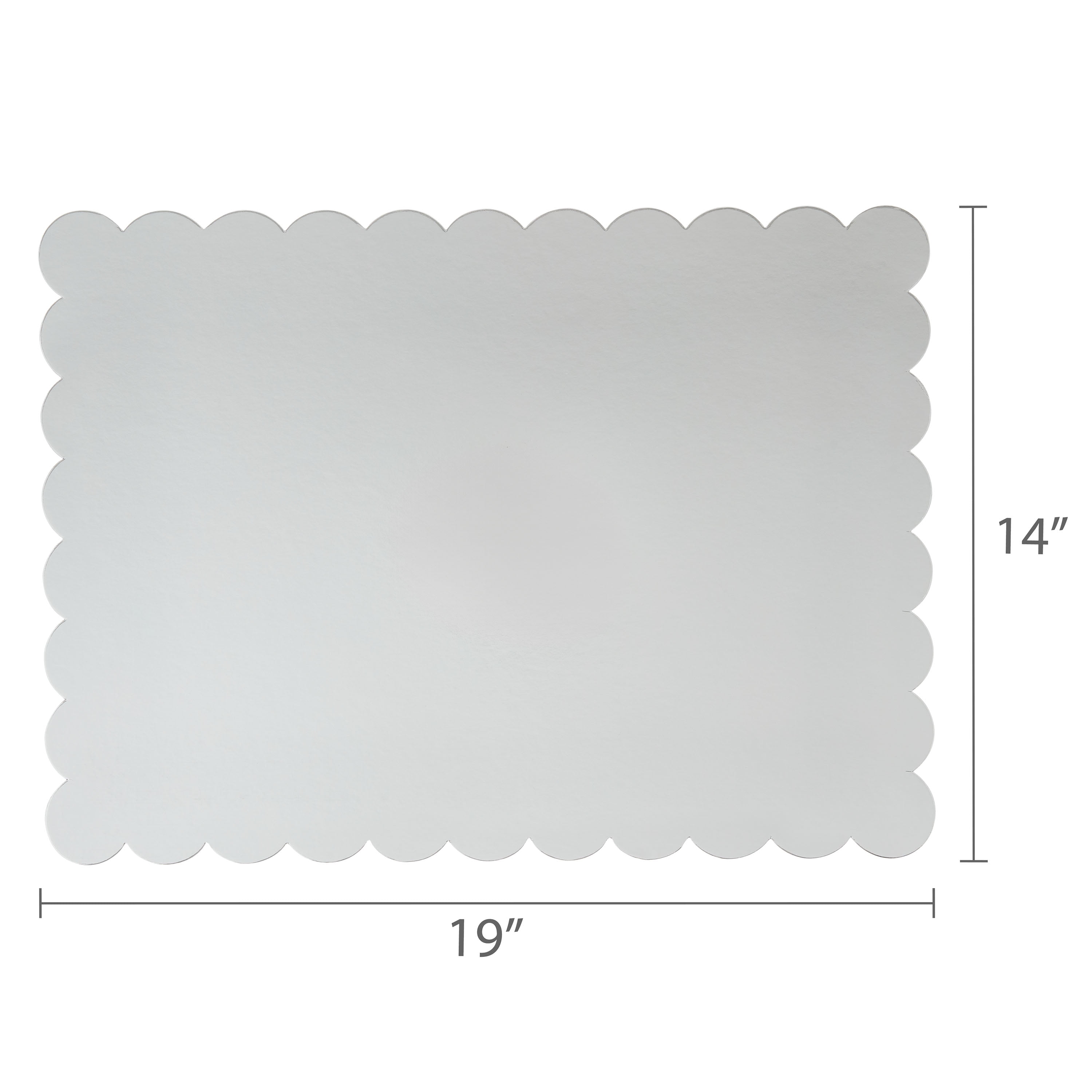 14" x 19" Silver Scallop Paper Cake Boards, 3 Count, by Way To Celebrate