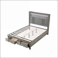 thumbnail image 5 of Modern King 5PC Bedroom Set with LED Headboard, Storage & Bookshelf - Slate Gray | Wood | Bookcase Beds, 5 of 21