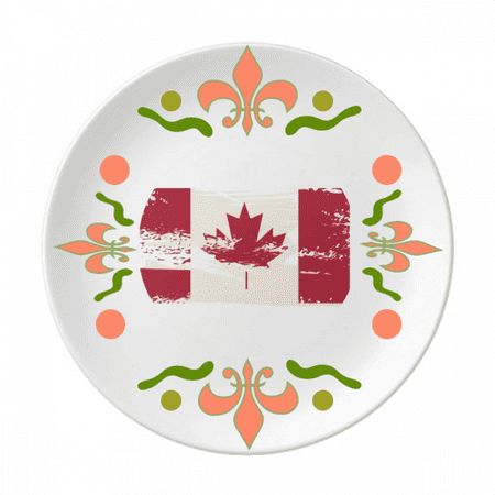 

Canada Flavor Black and Red Pattern Flower Ceramics Plate Tableware Dinner Dish