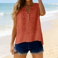 thumbnail image 2 of Cotton Linen Tank Tops For Women，Casual Blouses Cotton Linen Vest Bohemian Causal Shir Loose Causal Sleeveless Embroidered Boho Tops Floral Gauze Sleeveless, 2 of 8