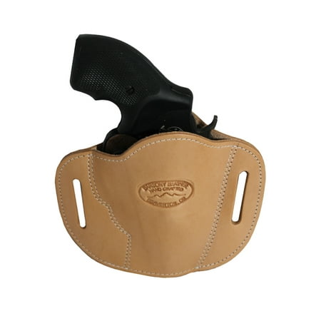Barsony Right Natural Tan Leather Pancake Slide Holster Size 2 Charter Arms Rossi Ruger LCR S&W  .22 .38 .357
