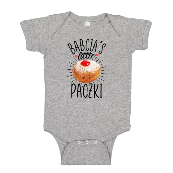 Babcia's Little Paczki Baby Bodysuit One Piece NB Athletic Heather
