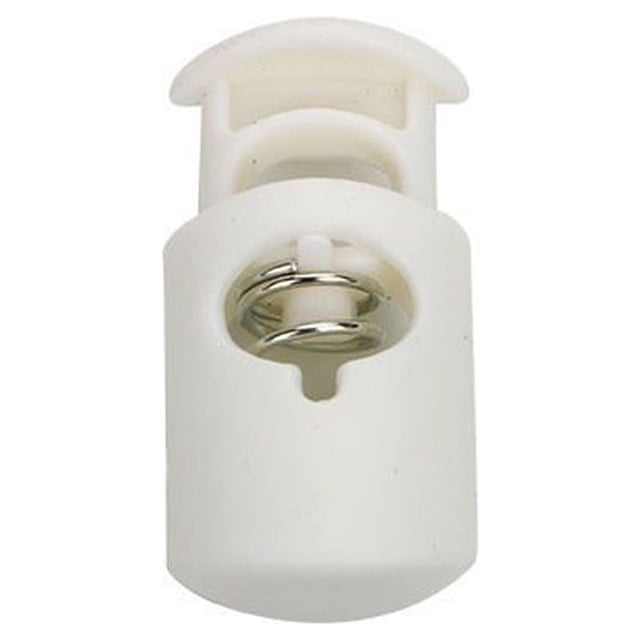 Sonducket 100 Piezas Tapón de plástico Cordones Ropa deportiva Bloqueo de cordón Topes Doble Agujero Toggle Cordón Blanco 6 2.71.4
