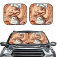 thumbnail image 2 of Honeii Dinosaur Baking Delight Print Foldable Car Sun Shade for Windshield, 2-Piece UV Protection Shade, Protects Car Interior, Ideal for Cars, Trucks, SUVs-Medium, 2 of 6