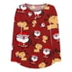 thumbnail image 5 of Camiseta informal para mujer, blusa estampada de manga larga con cuello redondo y fruncido Pompotops  FGAJ9592, 5 of 6