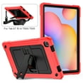 thumbnail image 4 of Dteck Shoulder Strap Case for Samsung Galaxy Tab A7 10.4" SM-T500 T505 (2020 Released) 10.4-inch,Shockproof Armor Rubber 3-Layer Protection Kickstand Cover without Screen Protector,Red+Black, 4 of 6