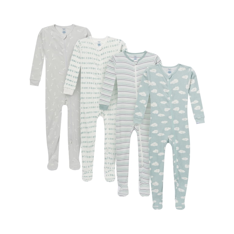Gerber Baby and Toddler Footed Unionsuits, 4-Pack photo 1