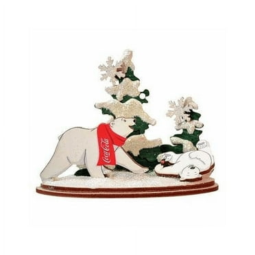Old World Christmas Ginger Cottage Wooden Ornament for Christmas Tree, Polar Bear & Scarf