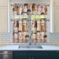 thumbnail image 3 of Dog Print Kitchen Curtains 36 Inch Short - 3 Panel Set, Cute Puppy & Floral Design, Rod Pocket Pet Lover Curtains 100% Polyester, Paw & Bone Pattern for Kitchen, Living Room, Bedroom, Easy Wash, 3 of 6