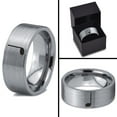 thumbnail image 4 of Tungsten Quarter Note Music Band Ring 8mm Men Women Comfort Fit Gray Flat Cut Brushed Polished, 4 of 4