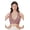Rose, variant on Women's Padded Plunge Neck Sports Bra Top, Soft Cotton Feel, Spring/Summer, Orange, S/M
