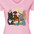 thumbnail image 4 of Inktastic Happy Dog Family Women's V-Neck T-Shirt, 4 of 5