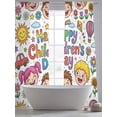 thumbnail image 5 of Cartoon Sheer Curtains 2 Panels Set Watercolor Hot Air Balloon Funny Face Colorful Flower Sheer Window Curtains Light Filtering Rod Pocket Voile Drapes for Bedroom Living Room 52"X96", 5 of 9