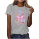 thumbnail image 1 of Mujeres Manga Corta de Verano Tops V-Cuello Impreso Suéter, Blusa de Moda Casual para la Primavera, 1 of 5