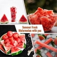 thumbnail image 3 of Stainless Steel 3-in-1 Watermelon Cutter Slicer Fork Tool Set Kitchen Gadgets (BPA Free, FDA Free), 3 of 5