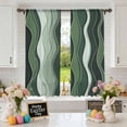 thumbnail image 5 of Ombre Sage Green Sheer Curtains 72 Inch Long Rod Pocket Semi Transparent Light Filtering Window Drapes for Kitchen Bedroom Living Room,2 Panels, Abstract Ocean Waves, 5 of 9