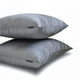 thumbnail image 5 of Funda de almohada lumbar de lujo HomeCentric, color plata, paquete de 2, 30 x 55 cm (12 x 22 pulgadas), funda de cojín rectangular lisa de satén, estilo moderno - Satén flameado gris plata, 5 of 5