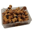 thumbnail image 1 of Chinchetas de madera oscura, chinchetas de madera para tableros de corcho, mapas, fotos, calendarios, con caja, forma de tapa, 200 unidades, 1 of 5