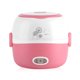 thumbnail image 1 of Mini fiambrera eléctrica de 220 V, contenedor de comida, dispositivo de calefacción portátil de 2 capas, color rosa, 1 of 8