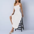 thumbnail image 7 of Ruimatai Women's Satin Cowl Neck Spaghetti Strap Elegant Fitted Maxi Dress, Formal Evening Gown with Slit, 7 of 7