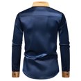 thumbnail image 3 of JTieacloth Mens Linen Shirts Men Fashion Casual Top Shirt Comfortable Button Shirt Top Long Sleeve Top Blue, 3 of 6