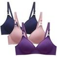 thumbnail image 2 of Itsame 3 Pack Everyday Sports Bra Set womens Full Support Bra Two Row Buckle Wireless Comfort Bralette Set Multicolor Size 2XL, 2 of 6