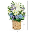 thumbnail image 4 of Nearly Natural Mixed Flower and Hydrangea Artificial Arrangement in Weave Basket - 31" - Multicolor, 4 of 7