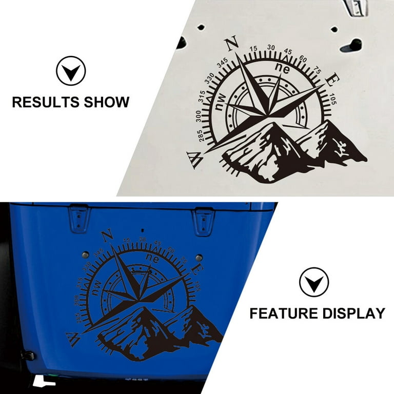  GreceYou Car Decals - Mountain Compass Stickers Decals for Car  Hood, Waterproof Vinyl Hood Decal/Car Window Stickers/Auto Graphics Body  Side Stickers Car Styling Accessories, 19.68''x16.14'' (Black)