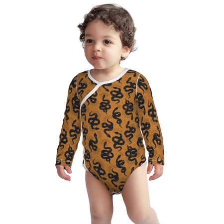 

Fotbe Snake Pattern Unisex-baby Long-sleeve Bodysuit Long Sleeve Bodysuits One-piece 100% Organic Cotton for Infant Baby Boys Unisex-12 Months