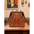 thumbnail image 5 of Deago Women's Vintage Kiss Lock Handbag PU Leather Kiss Clasp Crossbody Shoulder Bag Hobo Tote Purses Wallet (Coffee), 5 of 8