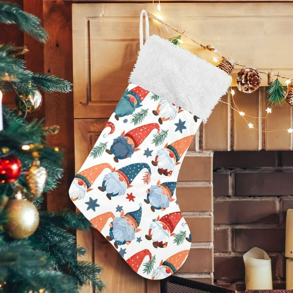 Ryvnso Christmas Stockings Gnome Christmas 17.7" Large Stocking Decoration 1 Pack