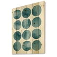 thumbnail image 2 of Designart 'Blue Aquamarine Circles Geometric Elements' Modern Print on Natural Pine Wood, 2 of 5
