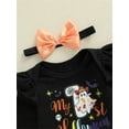thumbnail image 6 of WIBACKER Newborn Baby Girl My 1st Halloween Skirt Outfit, Infant Pumpkin Dress, Toddler Romper Tutu Skirt Headband Set, 6 of 8