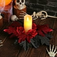 thumbnail image 6 of Uutvmp Artificial Maple Leaves and Berries Candle Rings Fall Candle Holders Small Candle Wreath Rings 9.84inch Wide for Farmhouse Fall Thanksgiving Halloween Wedding Table Door Decor, 6 of 7