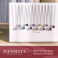 thumbnail image 3 of JeenMata 2.75 Carat June Birthstone Necklace - Pear Cut Two Stone Alexandrite & Cubic Zirconia Necklaces in 18K White Gold Plating Gift for Women, Mother, Her, 3 of 9