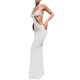 thumbnail image 3 of SAYOO LAdidas Hollow bodycon dress, Summer Women #39;s Solid Low neck sin mangas back stranded Beach dress SAYOO moda, 3 of 5