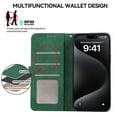 thumbnail image 5 of for Samsung Galaxy A25 5G Premium PU Leather Wallet Flip Case, RFID Blocking Magnetic Card Slots Cash Pocket Kickstand Multifunctional Drop Protective Phone Cover for A25 5G, Green, 5 of 6