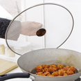 thumbnail image 3 of Lubelski Foldable Handle Oil Splatter Screen Anti-slip Stainless Steel Frying Pan Oil Proofing Lid for Restaurant, 3 of 9