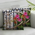 thumbnail image 2 of Nawypu  Throw Pillow Cover 2pcs - Background Grid Flowers Metal Begonias Overgrown, 2 of 6
