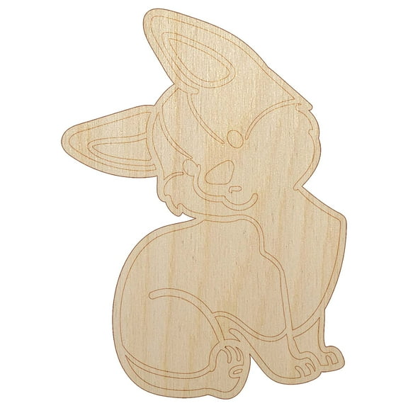 Pembroke Welsh Corgi Sitting Dog Wood Shape Unfinished Piece Cutout Craft DIY Projects - 4.70 Inch Size - 1/8 Inch Thick