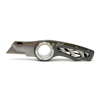 FC Folding Pocket Utility Knife - Heavy Duty Box Cutter with Holster, Quick Change Blades, LOCK-BACK Design, and Lightweight Aluminum Body