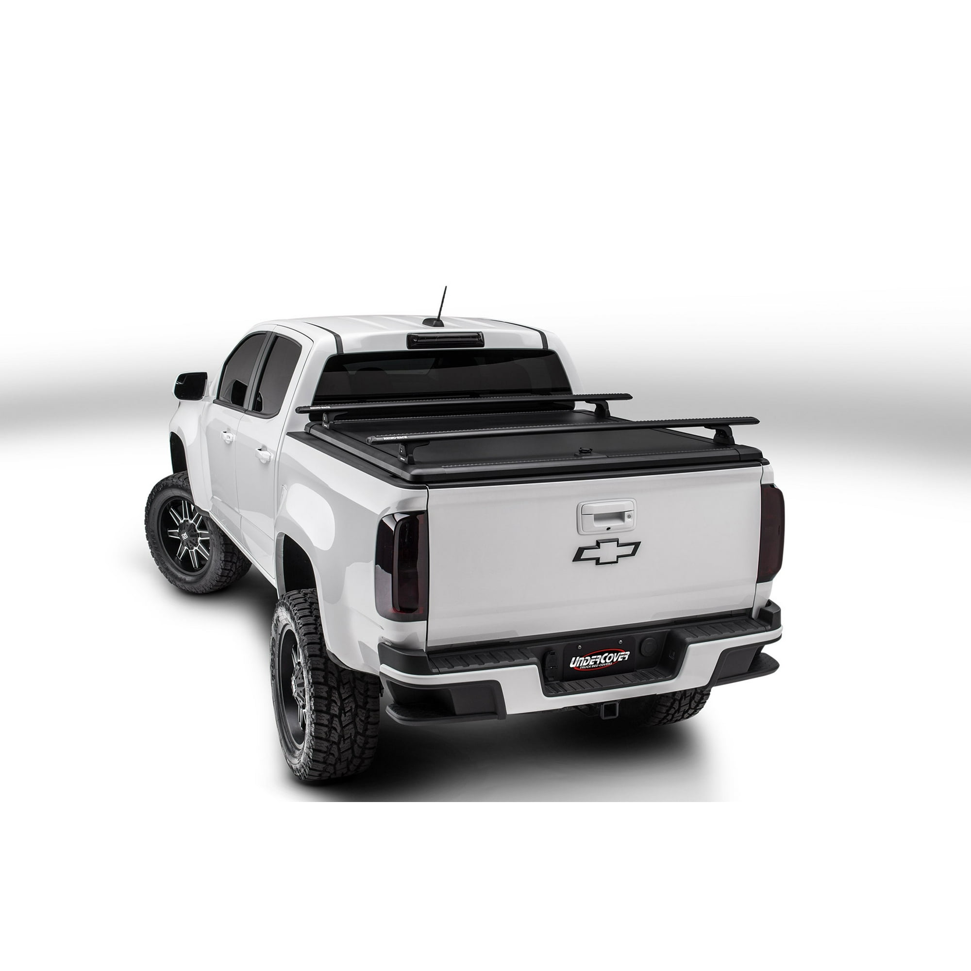 Undercover Df931008 Tonneau Cover Ridgelander Hard Tilt Up Lockable Using Tailgate Handle Lock Black Aluminum With Rhino Rack Feet And 2 Cross Bars Walmart Canada