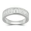 Arista 2 7/8 Carat T.W. Cubic Zirconia Women's Channel Baguette Row Wedding Band in Sterling Silver