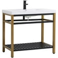 thumbnail image 3 of Elegant Decor Raya 36" Single Resin Top Metal Bathroom Vanity in Gold and Black, 3 of 15