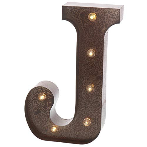 12'' LED Metal Marquee Letter Lights Vintage Alphabet Circus Style Light Lamp 
