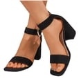 thumbnail image 4 of Hoshose Summer Women Chunky Sandals Ankle Buckle Non Slip Dressy Sandals Black, 4 of 9