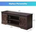 thumbnail image 5 of Wampat Sliding Barn Door TV Stand for 70 Inch Flat Screen, Media Console Table Storage Cabinet in Rustic Gray Wash, Entertainment Center for Living Room, 59 Inch, 5 of 7