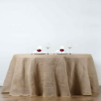 BalsaCircle Natural Brown 120" Burlap Round Tablecloth Country Chic Dining Room Table Linens