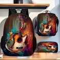 thumbnail image 1 of Guitar Backpack Collection, Featuring a Spacious Casual Double-Shoulder Bag, a Pencil Case, And a Lunch Container, Made from Lightweight Polyester, Ideal for Everyday Use, Complete with an Adjustable, 1 of 5